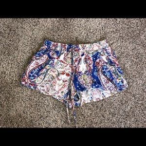 Paisley/floral printed, multi color, cloth shorts!